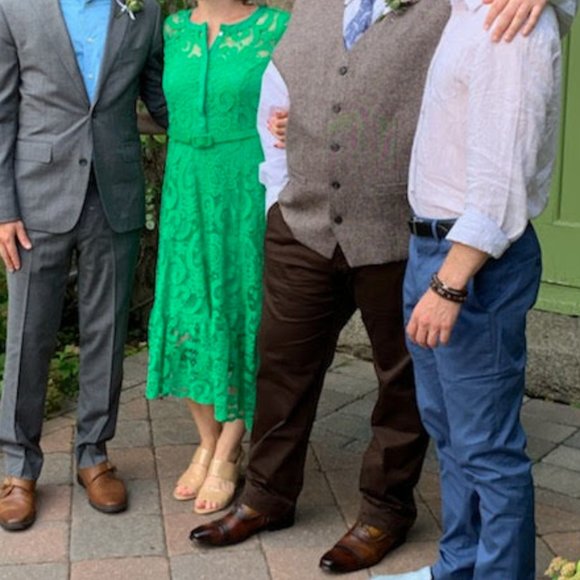 Nanette Lepore Green Lace Dress Asymmetrical Hem - Picture 3 of 4